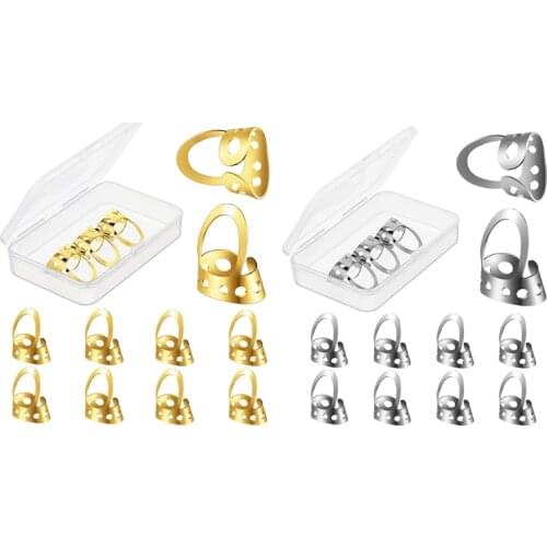 12 Pieces Adjustable Metal Finger Picks Fingerstyle Pick for Banjo Guitar Bass Plectrum