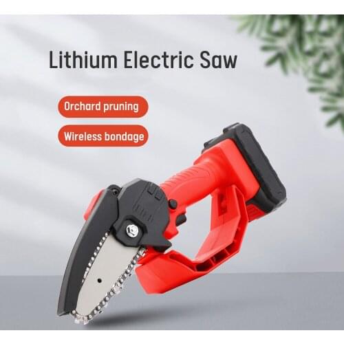 4 inch Lithium Electric Saw Cordless Small Electric Saw Woodworking Pruning One-Handed Intelligent Chainsaw Trees Fast Cutting