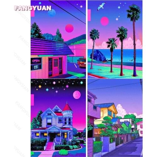 5D Diydiamond Painting Dazzling Purple World Full Round Square Drill Diamond Embroidery Handcraft Diamond Mosaic Home Decor Gift