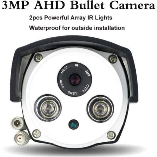 Aluminum Metal Waterproof Outdoor Bullet AHDCamera 720P 1080P 3MP Security Camera CCTV 2PCS ARRAY LED Board HD Camera