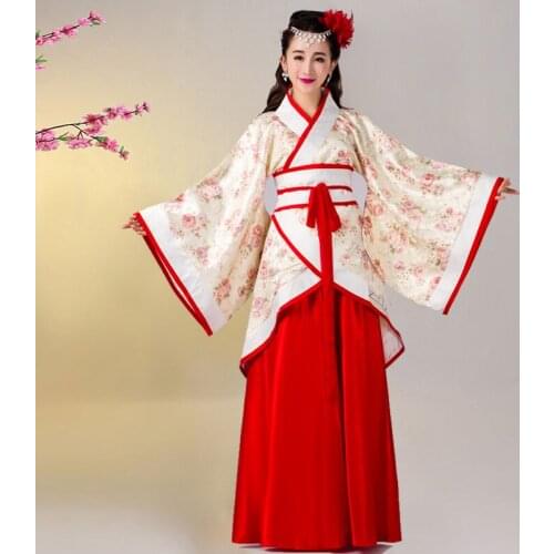 BALDAUREN Female Hanfu Chinese Traditional Folk Costume Girls Han Dynasty Dance Fairy Cosplay Costume