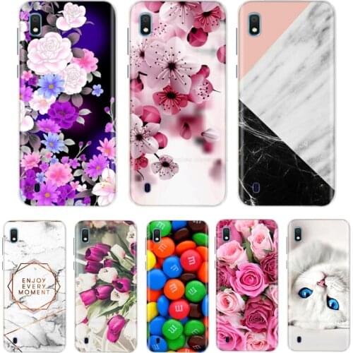 For Samsung Galaxy A10 Case Soft Silicone Flower Phone Case For Samsung Galaxy A10 A 10 A105F A105 TPU Cases Cover Funda couqe