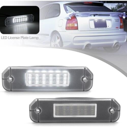For Honda Civic Del Sol 93-97 Sedan CR-X 6th Gen Hatchback 12V LED License Number Plate Light CANBUS Error Free Car Rear Lamps