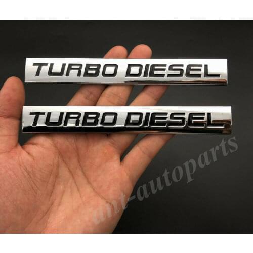 2pcs Metal Chrome Turbo Diesel Car Trunk Emblem Badge Decals Sticker 6.7L V8