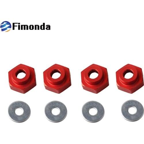 Fimonda 4pcs Wheel Rim Hex 12mm Turn 17mm Aluminum alloy Adapter HSP 1/10 RC Car Buggy Monster Bigfoot Truck Can Use 1/8 Tires