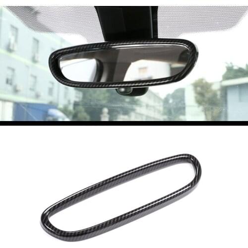 Carbon ABS Chrome Interior Rearview Mirror Frame Cover Trim Car Accessories For BMW X1 F48 2016-2019 1 Series F20 2011-2015 1pc