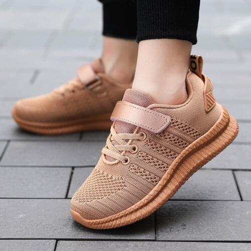 2021 Fashion Children Casual Shoes Hool&Loop Boys Running Sneakers Light Breathable Mesh Kids Sport Shoes Tenis Infantil Menino