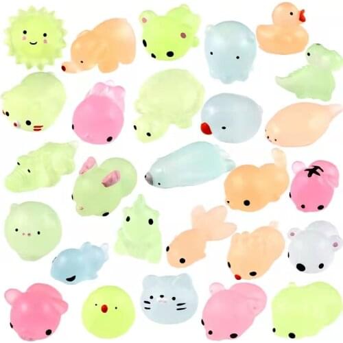 Cute Luminous Mochi Squeeze Toys Squishy Squishi Antistress Funny Gadgets Squishies Anti Stress Interesting Toys For Children