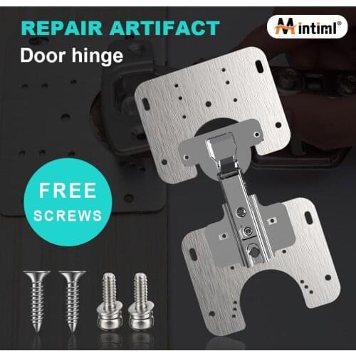 Mintiml® Hinge Repair Plate for Cabinet Furniture Drawer Window Stainless Steel Plate Foldable Cabinet Door Repair Accessory