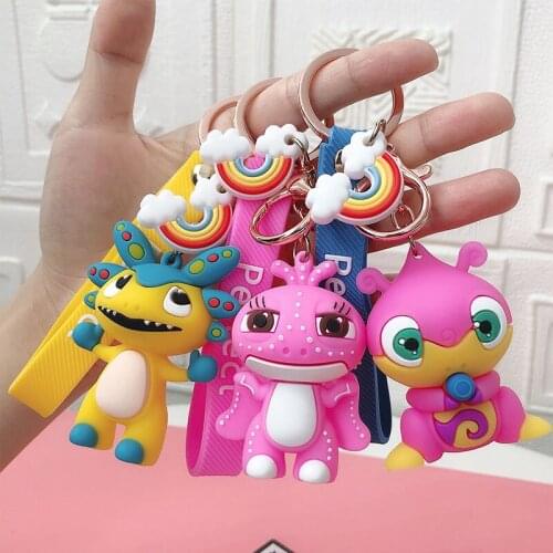 Cartoon Funny Little Dinosaur Keychain Pendant Charm Pendant for Girls Women Bag Trend Hand-made Key Chain Kids Festival Gift