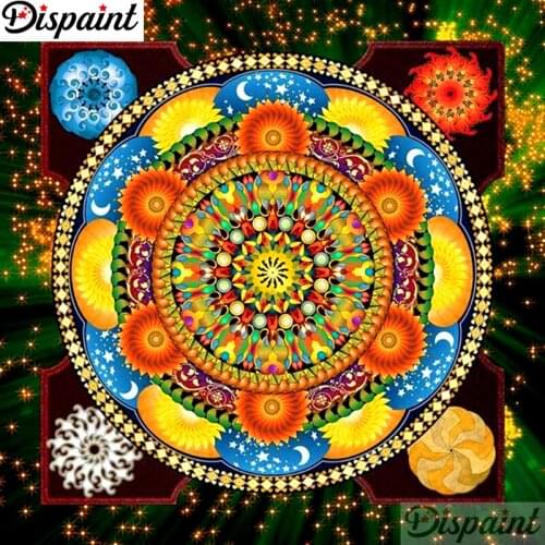 Dispaint Full Square/Round Drill 5D DIY Diamond Painting "Mandala scenery" 3D Embroidery Cross Stitch 5D Home Decor A11204