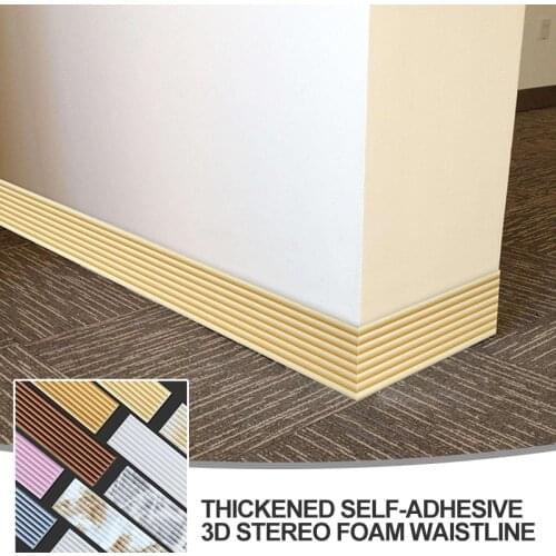 2021 New 3D Foam Muur Taille Lijn 230Cm Decor Muursticker Waterdichte Zelfklevende Grens Top Hoek Lijn Diy muur Rand Strip