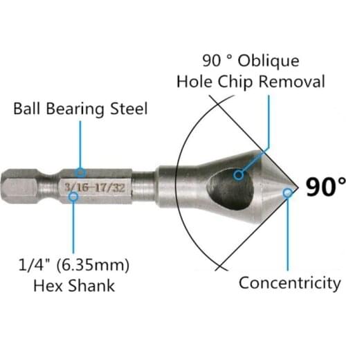 Newest 3pcs countersink drill set deburring drill tapping machine hole cutter hand tool wood wood metal plastic chamfering set