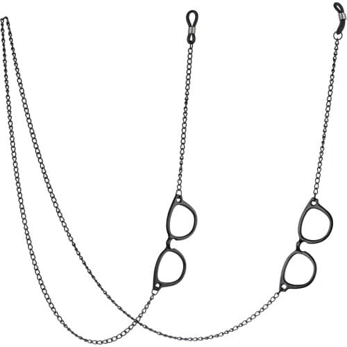 New Fashion Metal Eyeglass Lanyard Spectacles Shaped Pendant Glasses Chain Necklace Non-slip Reading Glasses Accessories