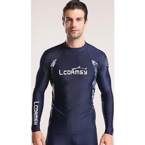New Men Surfing Suit Long Sleeve UPF 50+ Sunscreen Snorkeling Surfing Suit New Water Sports Seaside Leisure Quick-Drying Swim