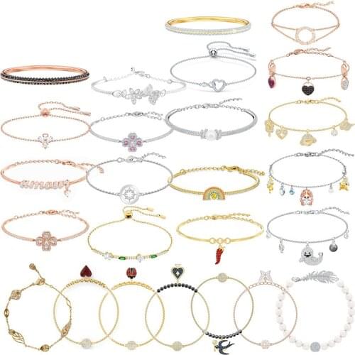 Original High Quality Female Couple Charms Men Ladybug Butterfly Swallow Heart Jewelry Bracelets For Women Bijoux Femme