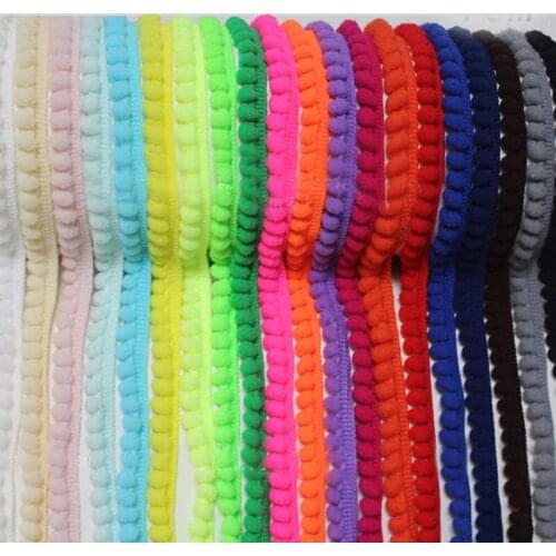 20 Yards/Lot Pompom Trim 20 colors Pom Pom Lace Decoration Tassel Ball Fringe Ribbon Apparel Sewing Accessories