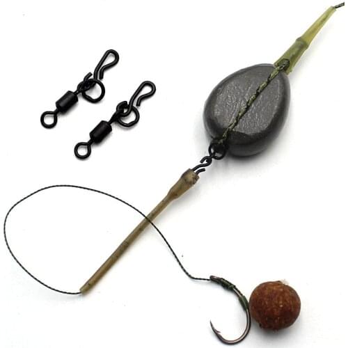 20PCS Carp Fishing Accessories QC Drop Off Inline Swivel with Ring Fishing Hair Rig Swivel For Carp Fishing Terminal Tackle