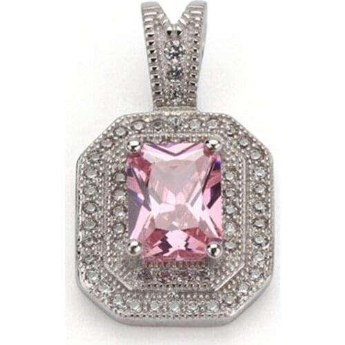 SHUNXUNZE jewellery christmas Wedding pendants for Noble Generous women dropshipping White Cubic Zirconia Rhodium Plated R3240