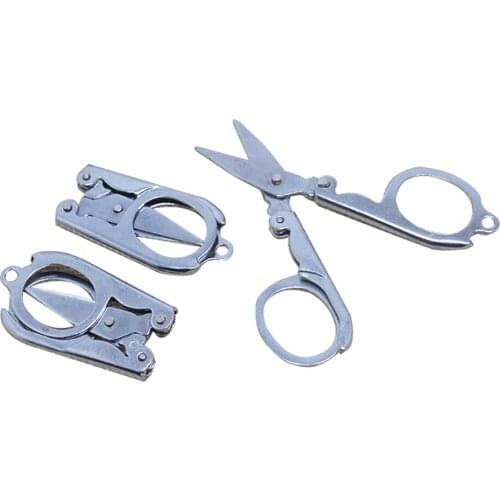 1Pc Portable Mini folding Scissors stainless steel fold scissor pocket tool utility gadget portable camp hike travel sewing