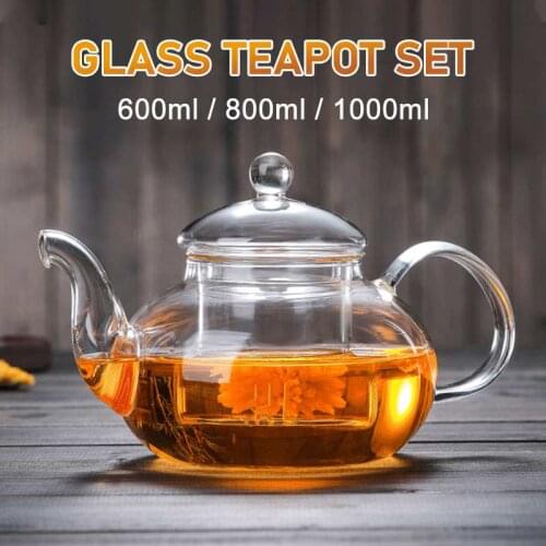 Heat-resistant Glass Teapot Glass Teacup Flower Tea Pot With Infuser Tea Kettles Kung Fu Tea Set Teapots For Brewin Flower Tea