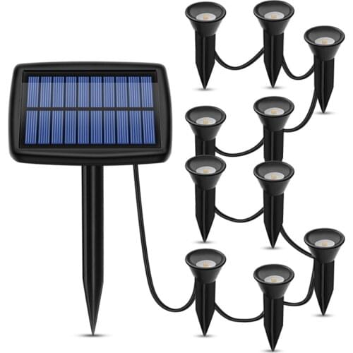 10 In1 Outdoor Solar Ground Buried Light Waterproof Solar Floor Buried Lamp Villa Garden Lawn Pathway Light Landscape Spotlight