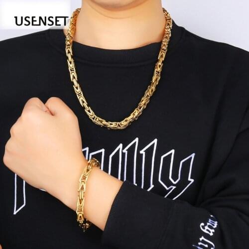 6MM 8MM Byzantine Necklace Stainless Steel Chains For Men Fashion Bracelet New Style Jewelry Gifts