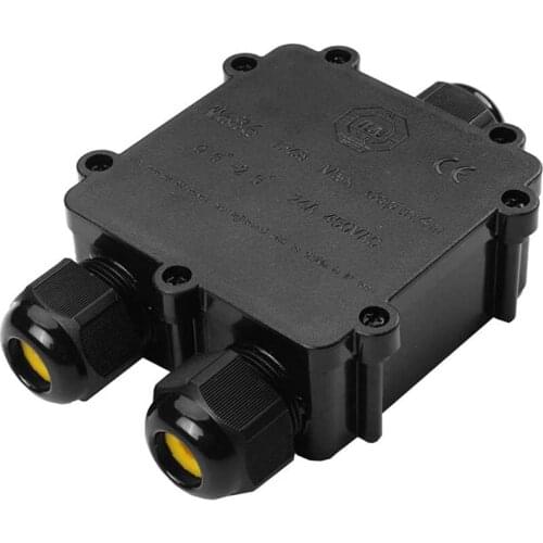 Waterproof Junction Box, IP68 Junction Box Waterproof Outside 3 Way Junction Box Waterproof for Garden Lighting LED
