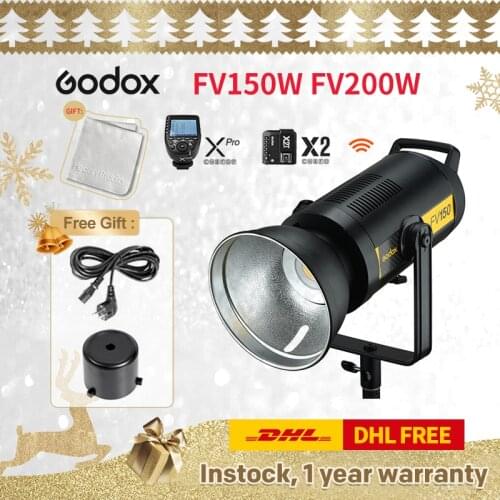 Godox FV150 150W FV200 200W High Speed Sync Flash LED Light with Built-in 2.4G Wireless Receiver + Remote Control