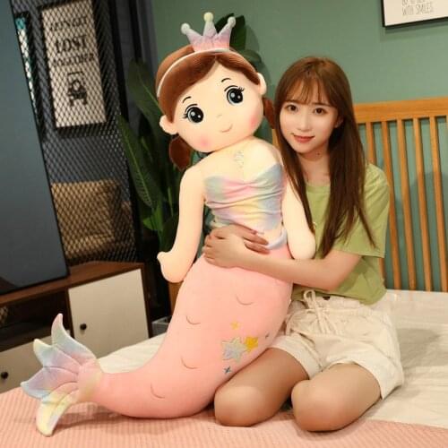 1pc 60-130cm Lovely Mermaid Plush Toys Beautiful Fish Pillow Dolls Stuffed for Children Girls Birthday Xmas Gifts