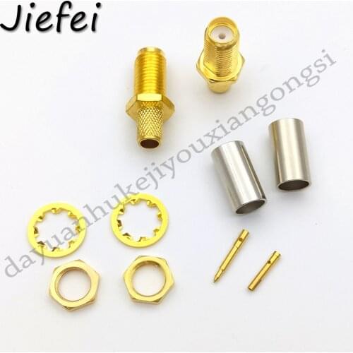 50-400 PCS SMA Male Plug / RP-SMA Female Jack Crimp RG58 LMR195 RG142 RG400 RG223 RF Connector