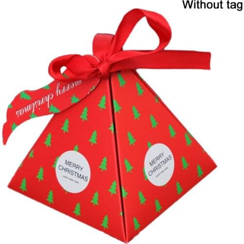 30Pcs Ribbon Kids Favors Merry Christmas Candy Cookie Box Xmas Gift Bags Paper Gift Package Party Supplies