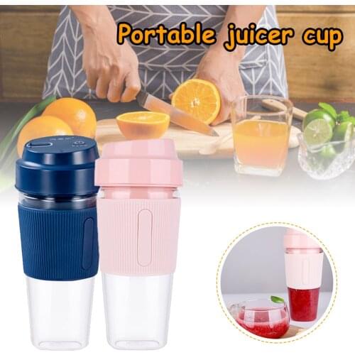 300ML Fruit Juicer Cup Portable Blender Home Multifunction Mini Electric Four Leaf Juicer Mixer Machine with USB Rechargeable