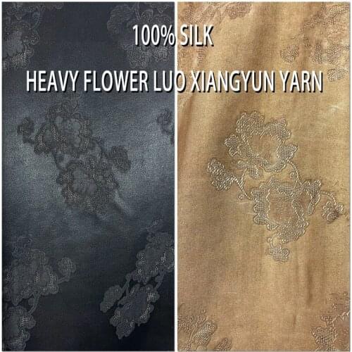 32 Momi Heavy Silk Fabric Cheongsam Horse Skirt Flower Luo Xiangyun Yarn Through Hole Flowers