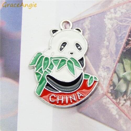 4pcs Cute Enamel Panda Earrings Pendant Charms DIY Jewelry Findings Kawaii Necklace Bracelet Dangle Earring China Animals Gift