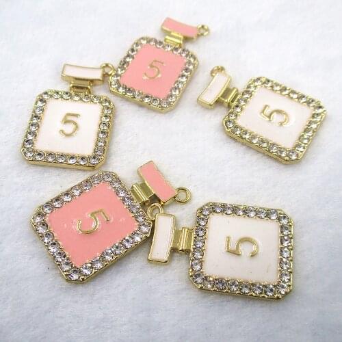 6pcs/lot cute pink perfume bottle Enamel Charms Alloy Pendant fit for necklaces bracelets DIY Fashion Making Findings XL429