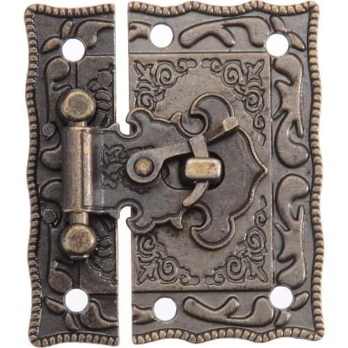 Antique Jewelry Wooden Box Decorative Latch Hasp Toggle Lock Security Safes Hasps Hardware Tools Accessories