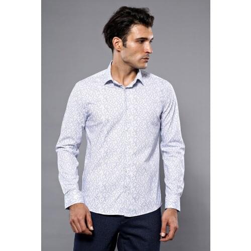 Dot-Patterned White Shirt Wessi