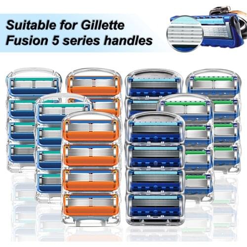 Mens shaver Safety Straight Razor Blades Gillette Fit Fusion 5 For Men Safety Shaving Machine Heads New Replacement blades