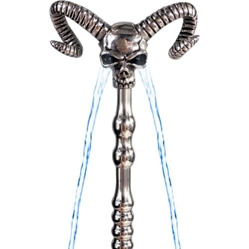 Long 140mm special design hollow Skull head water flowing metal penis plug stick catheter urethral sound dilators male sex toys