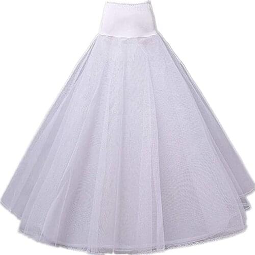 Long 1 Hoop 2 Tier A-Line Petticoat Slip Crinoline Underskirt for Women Ball Gown Wedding Dress Accessories Half Slips