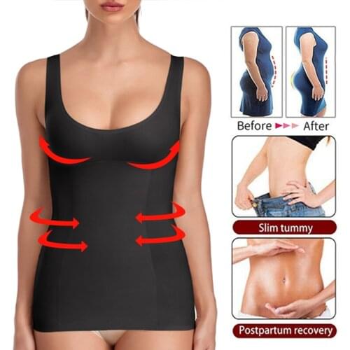 Women Waist Trainer Body Shaper Seamless Shapewear Camisole Tummy Control Cami Shaper Slimmer Everyday Comfort Tank Top Shaper