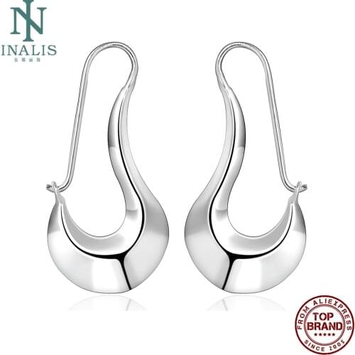 INALIS Flat Belly Oval Romantic Drop Earrings For Women White Personality Female Copper Earring Party Fashion JewelryOn Sale
