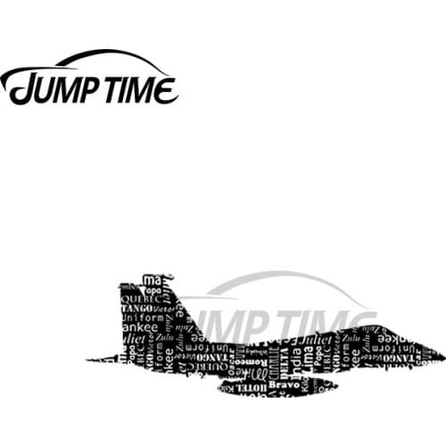 JumpTime 13 x 2.5cm For Pilot Phonetic Alphabet Airforce Fighter Jet Decal Occlusion Scratch Windshield Car Stickers Decoration