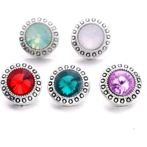 Birthstone 12mm Metal Snap Button for snap jewelry XH6004