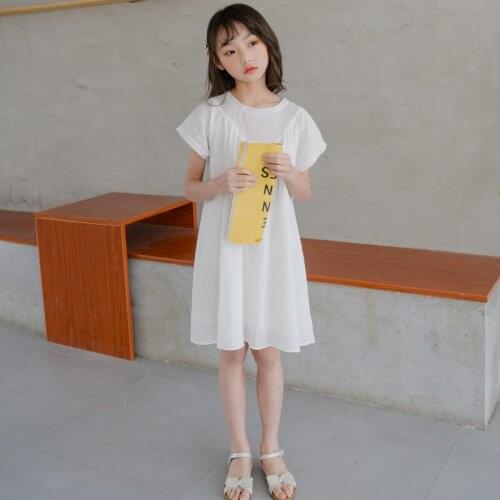 Lace Girls Dress 2021 New Kids Cotton Dress Teen White Dress Soft Children Summer Clothes Mommy and Me Dress Two Layers,#6250