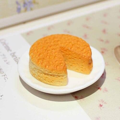 2PCS/set 1/6 Scale Miniature Dollhouse Pretend Food Miniature Cheese Cake Set for 1/6 1/8 1/12 Dollhouse Decor Toys for children