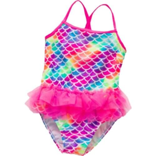 2020 Sexy Baby Swimming Suit Summer New Flower Printed Mermaid Bikini One Piece Swimsuit 2-5T Size Baby Girl Swimwear