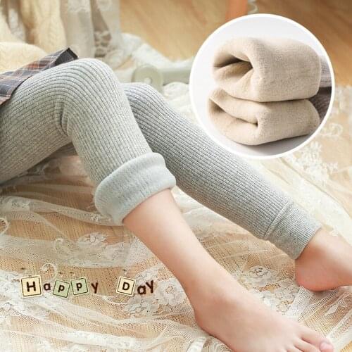Girls' Leggings and Velvet Pants Thickened Winter Cashmere One-piece Pants Fashionable Outer Wear Warm Baby Childrens Pants