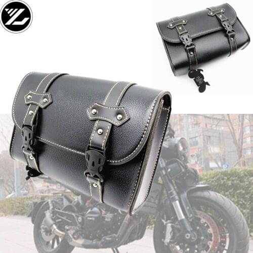 Motorcycle Saddle Bags PU Leather Motorbike Side Tool Tail Bag Luggage for Harley Universal for yamaha honda kawasaki suzuki ktm